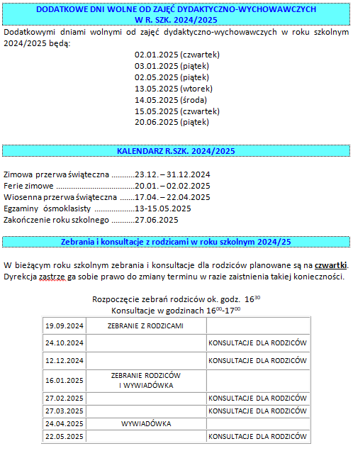 Dla ucznia i rodzica